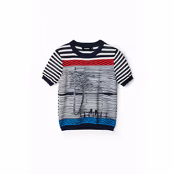 T-shirt marinière maille femme Desigual