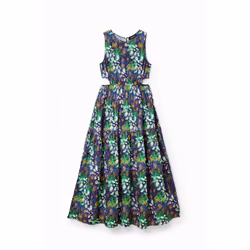 Robe longue découpes nature femme Desigual
