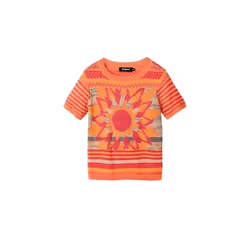 T-shirt fleur maille femme Desigual