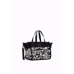 Sac à bandoulière moyen toile texte femme Desigual