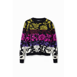 Pull jacquard fleurs femme Desigual