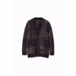 Cardigan oversize carreaux femme Desigual