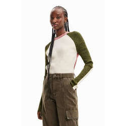 Pull jaspé tissu côtelé femme Desigual