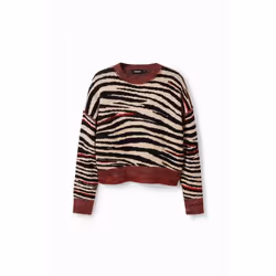 Pull oversize zébré femme Desigual