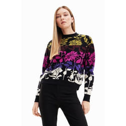 Pull jacquard fleurs femme Desigual