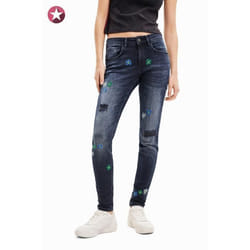Jeans skinny brodé femme Desigual Push-up