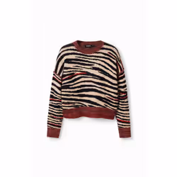 Pull oversize zébré femme Desigual