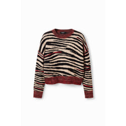 Pull oversize zébré femme Desigual