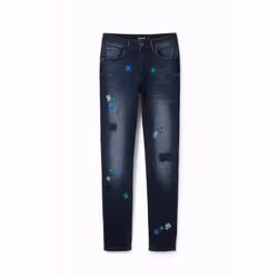 Jeans skinny brodé femme Desigual Push-up - 42