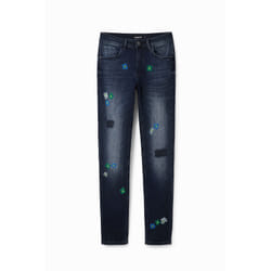 Jeans skinny brodé femme Desigual Push-up - 42