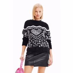 Pull frises cœurs femme Desigual
