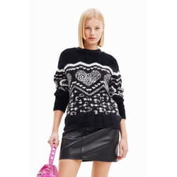 Pull frises cœurs femme Desigual