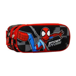 Trousse Spiderman Rally - KARACTERMANIA - Double compartiment zippé - Noir et blanc