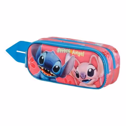 Trousse Double 3D - KARACTERMANIA - Lilo et Stitch - Rose - Zippée - Enfant