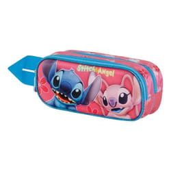 Trousse Double 3D - KARACTERMANIA - Lilo et Stitch - Rose - Zippée - Enfant