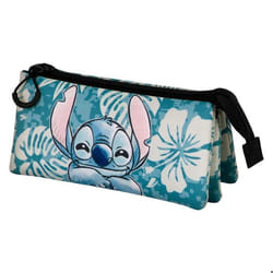 Trousse Triple FAN 2.0 - Disney - Lilo et Stitch Aloha - Bleu - Taille Unique - Zippée