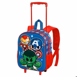 Sac à dos 3D à Roulettes Petit - Marvel Avengers Mini Heroes - Multicolore - Taille Unique