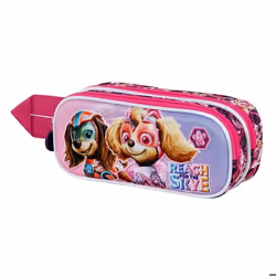 Trousse Double 3D - La Pat Patrouille Mighty - Rose- Taille Unique