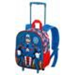 Sac à dos 3D à Roulettes Petit - Marvel Captain America First - Bleu - Taille Unique