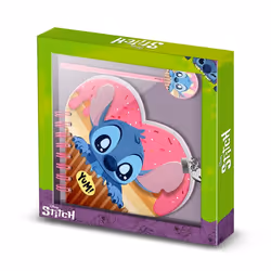 Journal Coeur + Stylo - Disney Lilo et Stitch Muffin - Rose - Taille Unique
