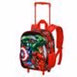 Sac à dos 3D à Roulettes Petit - Marvel Avengers Almighty - Rouge - Taille Unique
