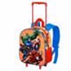 Sac à dos 3D à Roulettes Petit - Marvel Avengers Attack - Rouge - Taille Unique