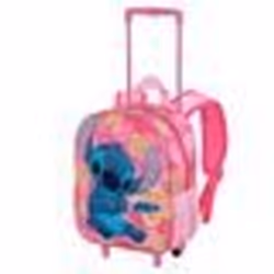 Sac à dos 3D à Roulettes Petit - Disney Lilo et Stitch Cute - Rose - Taille Unique