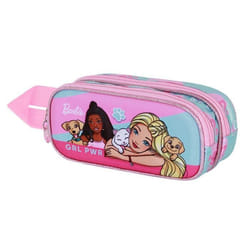 Trousse Double 3D - Barbie Pets - Rose- Taille Unique