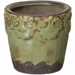 Cache pot en céramique vieillie En céramique Attention chaque pot est différent. Le visuel n'est qu'une possibilité Dimension ...