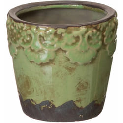 Ixia - Cache-pot vert en céramique vieillie