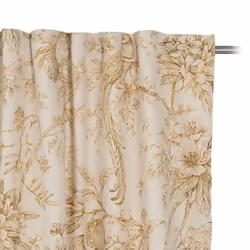 BigBuy Home 8445146118851, Sable, Blanc, Motif, Coton, Lin, Passe-tringles, Lavage à la machine à froid, 140 mm