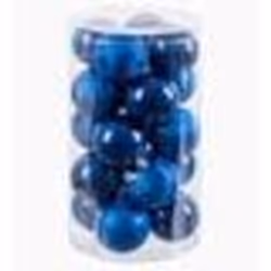 Boules de Noël - LOLAHOME - Lot de 20 - Plastique Bleu - Ø 6 cm - Décoration de fête