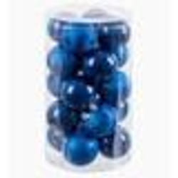Boules de Noël - LOLAHOME - Lot de 20 - Plastique Bleu - Ø 6 cm - Décoration de fête