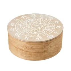 Boite ronde - Astro - MDF - Hauteur 10 cm - Diamètre 25.5 cm - Blanc