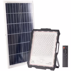 DESCRIPTION GÉNÉRALE Kit comprenant un projecteur LED solaire avec batterie au lithium intégrée, panneau solaire, télécommand ...