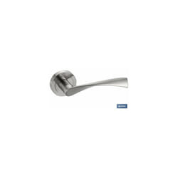 Ensemble de manivelles en aluminium avec rosace ronde en nickel