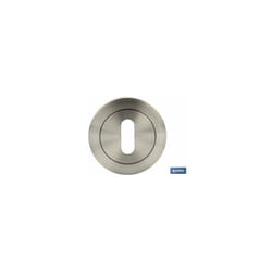 Rosace en trou de serrure 50 mm Nickel satiné