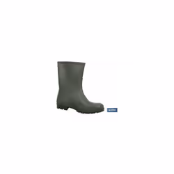 Bottes en caoutchouc demi-coupées vertes. Fabriqué en PVC, avec un revêtement intérieur tricoté. Elle possède une semelle ant ...