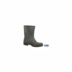 Bottes en caoutchouc demi-coupées vertes. Fabriqué en PVC, avec un revêtement intérieur tricoté. Elle possède une semelle ant ...