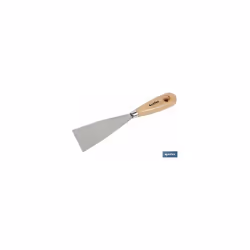 Spatule L-70mm. Spatule avec lame en acier inoxydable de très bonne qualité et manche en bois. Le manche est verni, antidérap ...