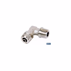 Coude mâle à filetage métrique T-6/4 M-12x1 Ce raccord métallique coudé mâle conique à 90º est idéal pour les raccordements d ...