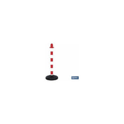 Poteau Et Base Pour Chaîne (Rouge/Blanc) 1m