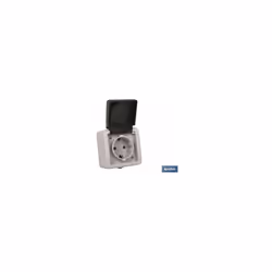 Socle de prise bipolaire étanche IP44 (degré de protection contre la poussière et l'eau) avec capot de protection. 16 A 250 V ...
