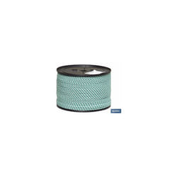 Cofan - Bobine de corde hélicoïdale 6mm 100 m. blanc/vert