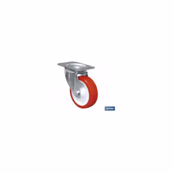 Roue à plateau en polyuréthane Ø125x35mm Roues en polyuréthane avec plateau rotatif spécial pour chariots élévateurs, mainten ...