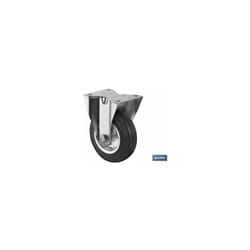 Roue Fixe Caoutchouc/Métal Ø125x38mm