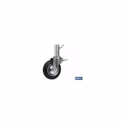 Roue pivotante d'échafaudage avec frein tube femelle 200 x 46 mm Roue d'échafaudage pivotante à tube femelle avec frein et me ...