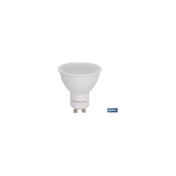 Ampoule led dichroïque GU-10 (5W 3000K 400lm) IP20 Ø5x5,7cm en aluminium et acrylique blanc