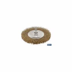 Brosse métallique circulaire ondulée en acier plaqué laiton. 0,3 mm Ø Caractéristiques techniques : Diamètre du fil : 0,3 mm  ...