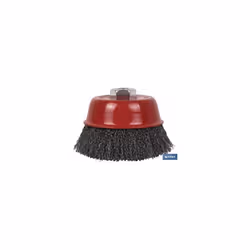 Brosse métallique bouclée en acier M14. 0,3 mm Ø Caractéristiques techniques : Diamètre du fil : 0,3 mm Diamètre [mm] : 125 m ...